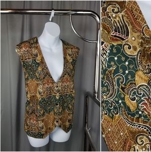 Gold Beaded & Pearl Vintage Vest